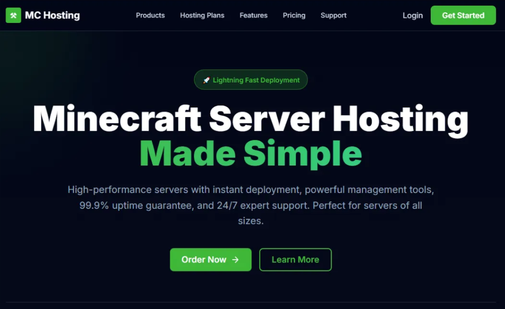 MC Server Hosting Template